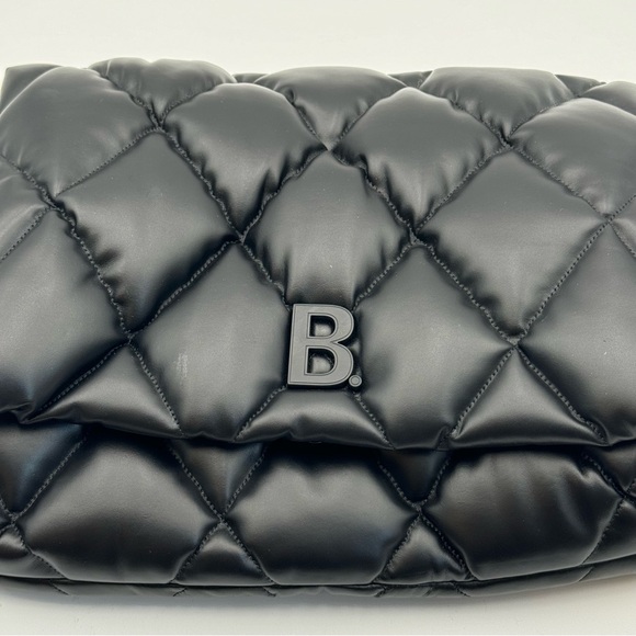 (SOLD) Balenciaga Nappa Calfskin Quilted Touch Black B Clutch Bag - Picture 10 of 15
